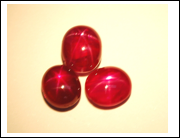 Three pieces of Burmese star rubies with weight range from 3.95 to 2.69 carats (photo by Tay)
